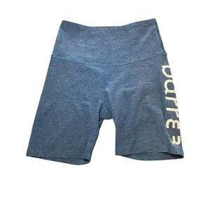 Beyond Yoga X Barre Women Size Small High Waisted 5" Biker Shorts Blue Spacedye